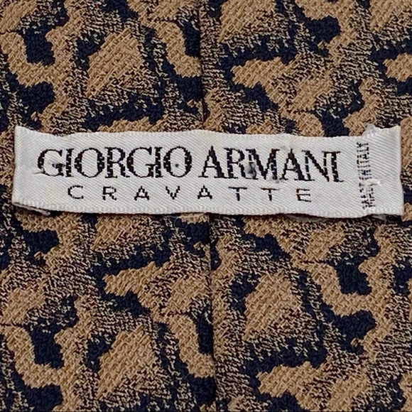 Giorgio Armani Men’s Tie - Tan and Black - Picture 2 of 7